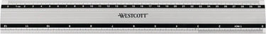 Westcott liniaal - 50 cm 19 inch - aluminium - met anti slip - ac-e10193