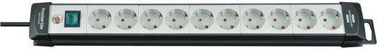 Brennenstuhl premium-line stekkerdoos 10-voudig zwart lichtgrijs 3m h05vv-f 3g1,5 - 1951500100