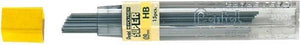 Pentel vulpotlood vulling - potloodstift 0,9 mm - zwart hb - buisje à 12 stiften