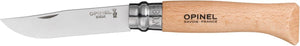 Opinel tradition inox n°08 zakmes - 8,5cm - inclusief bruin alpine etui - rvs en beukenhout - geschenkdoos