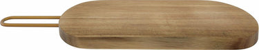 Point-virgule snijplank - serveerplank uit acaciahout met koperen handvat - 40x12x2cm