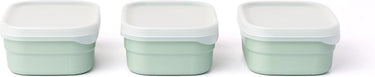Amuse optifridge bio vershoudbakjes - 3x400ml - bioplastic bewaarbakjes met deksel - bpa-vrij - groen - 115x95x50mm