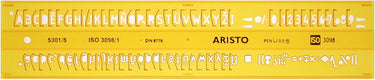 Aristo lettersjabloon - afmetingen 180x40mm - letterhoogte 5mm - h-profiel - oranje transparant - ar-5301 5