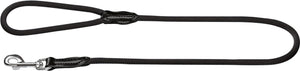 Hunter looplijn freestyle nylon rond zwart - hondenriem - 110x1 cm one size