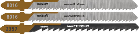 Wolfcraft - vlonder decoupeerzaagbladen - 3 stuks - voor fijne rechte en bochtensneden zagen in vlonders, hardhout wpc - 2357000