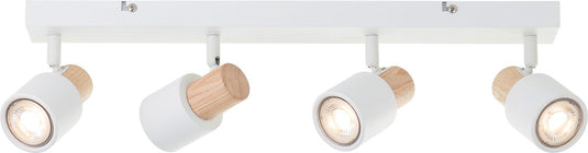 Brilliant pini - plafondspotbalk - gu10 max 4x10w - wit hout