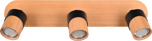 Trio aruni - spot - houtkleurig met zwart - excl. 3x gu10 4,5w