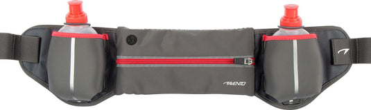 Avento hardloopriem met 2 drinkflessen - addy - grijs fluorroze