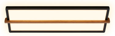 Briloner remsa - led plafonniére - plafondlamp met indirect licht - warm wit licht - 20 x 60,5 x 4,5 cm - zwart hout