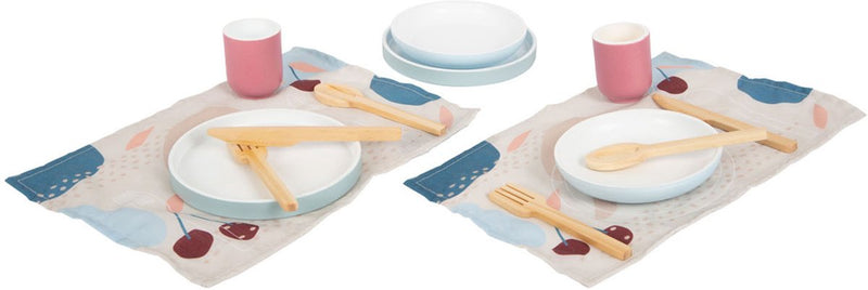 Afbeelding laden in galerijviewer, Small foot - houten bestekset met placemats, 18dlg.
