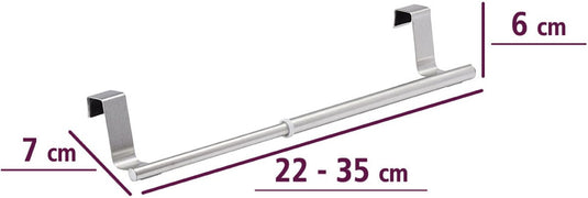 Wenko handdoekstang uitschuifbaar large - zilver - ophangen zonder boren | uitschuifbaar