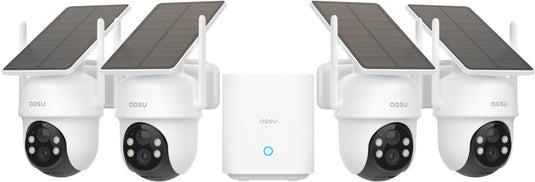 Aosu solarcam d1 classic kit - 4 beveiligingscamera's met 2k resolutie - 360° zicht ai tracking
