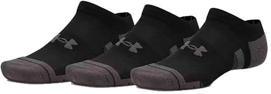 Under armour new ua perf tech 3pk ns-blk unisex sportsokken - ultimate zwart - ultimate zwart - jet grijs