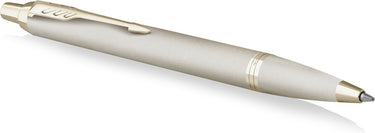 Parker im monochrome balpen | blauwe inkt | champagnekleurige afwerking en details | medium punt | met geschenkdoos
