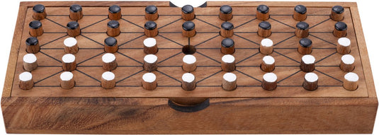 Engelhart fanorona – houten strategiespel – klassiek 2-spelers bordspel – tactisch denkspel – traditieel afrikaanse spel –