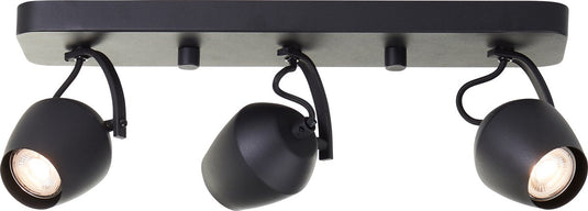 Brilliant vertino - plafondspot - gu10 3x5w - 3000k - zwart