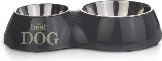 Beeztees best dog - dinerset hond - grijs - 37x22 cm