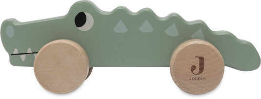 Jollein - houten krokodil op wielen - houten speelgoed - jungle jambo - 100% fsc