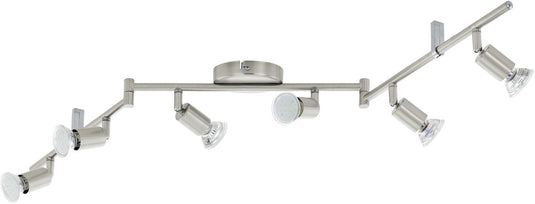 Eglo buzz - plafondspots - 6 lichts - led - nikkel-mat