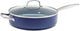 Blue diamond hapjespan - met deksel - 28 cm - blauw - inductie -anti-aanbak - pfas-vrij