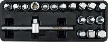 Yato - olieplug sleutelset - 18-delig - 3 8 aandrijving
