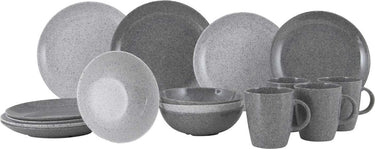 Gimex solid line servies - granite - grijs - 16-delig