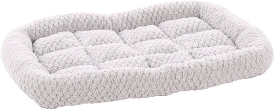 Flamingo hondenkussen – benchkussen – extra zacht hondenkussen 55,5 x 38,5 cm – geschikt voor hondenbench en kattenkussen – jacquard rechthoekig grijs