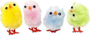 Creativ company gekleurde paaskuikens chenille, 12st.