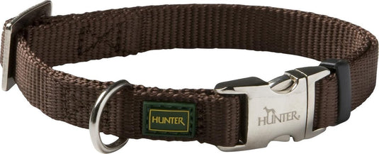 Hunter vario basic alu-strong hondenhalsband - 45-65 cm - nylon - bruin