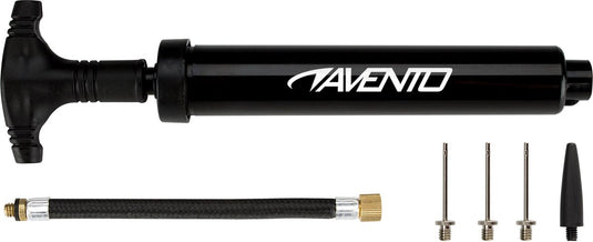 Avento ballenpomp - voetbalpomp met extra naalden - double action - zwart wit