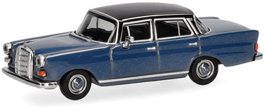 Herpa mercedes benz 200 heckflosse, blauw zwart metallic