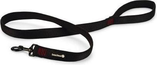 Beeztees parinca premium hondenriem - hondenlijn - weersbestendig - nylon - zwart - 180 cm x 25 mm