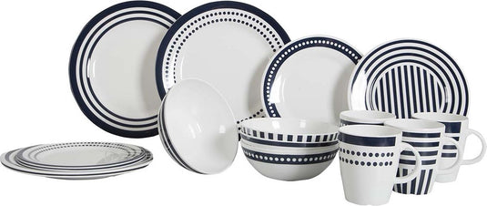 Gimex marine line servies - blue beta - 16-delig
