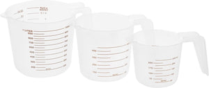 Alpina transparante kunststof maatbekers set - 250 ml, 500 ml, 1 liter - 3-delig