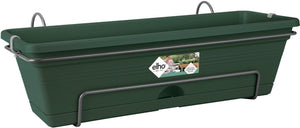 Elho green basics balkonbak allin1 50 - plantenbak voor balkon buiten - ø 49.0 x h 16.5 cm - blad groen