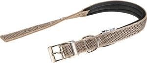 Ferplast daytona deluxe halsband hondenhalsband - zachte voering - bruin - reflecterend - l - breedte: 2,5 cm - nekomtrek: 45 - 53 cm (gelieve alvorens bestellen opmeten)
