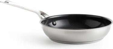 Kitchenaid stainless steel koekenpan 24cm - pfas-vrije antikleeflaag - koekenpan inductie - keramische pan - ovenbestendig tot 160°c - zilver