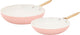 Cosy trendy elegance koekenpannenset 2-delig ø24 28cm - pfas-vrij - inductie koekenpan - snelle opwarming - zonder deksel - pink