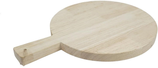 Hobbygroep houten snijplank rond met handvat, 34cm