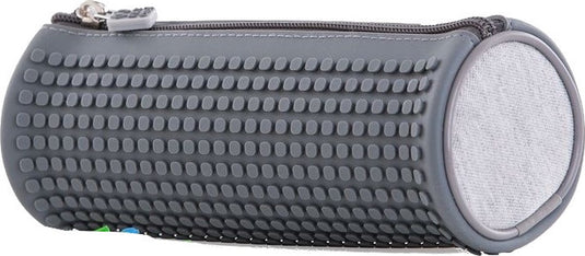 Pixie crew etui met siliconen paneel en pixels 20 cm grijs