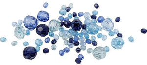Creativ company cc plastic facet kralenmix 4-12 mm blauwe harmonie 170 stuks