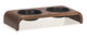 Designed by lotte melora voerbak drinkbak kat - dinerset eetbak waterbak kat - hout rvs - zwart - 2x350 ml one size