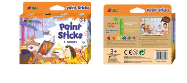 Avenir paint sticks: 6 kleuren, in doos 14.8x2.4cm, 3+
