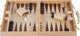 Engelhart backgammon 15 inch - hout ingelegd bord - houten koffer met handvat - luxe uitvoering - ingelegd hout - reis backgammon -