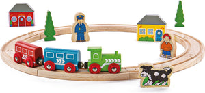 Bigjigs houten treinset junior, 20dlg.