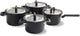 Bk flow cool black pannenset 4-delig - 16 18 20cm - rvs pannenset - inductie pannenset - ovenbestendig tot 160°c - koudgrepen - met deksel - zwart