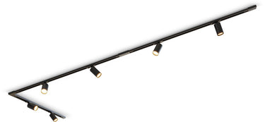Calex railverlichting set, 3m met 6 spots, gu10, mat zwart, tracklight plafondlamp