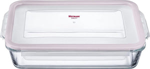 Merkloos sans marque glazen ovenschaal 2200 ml - luchtdicht, magnetron- en ovenbestendig