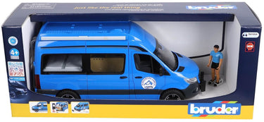 Bruder camper speelgoedauto mb sprinter met chauffeur - blauw.