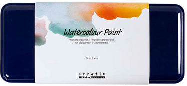Colortime waterverfset - palet met 24 kleuren en kwast